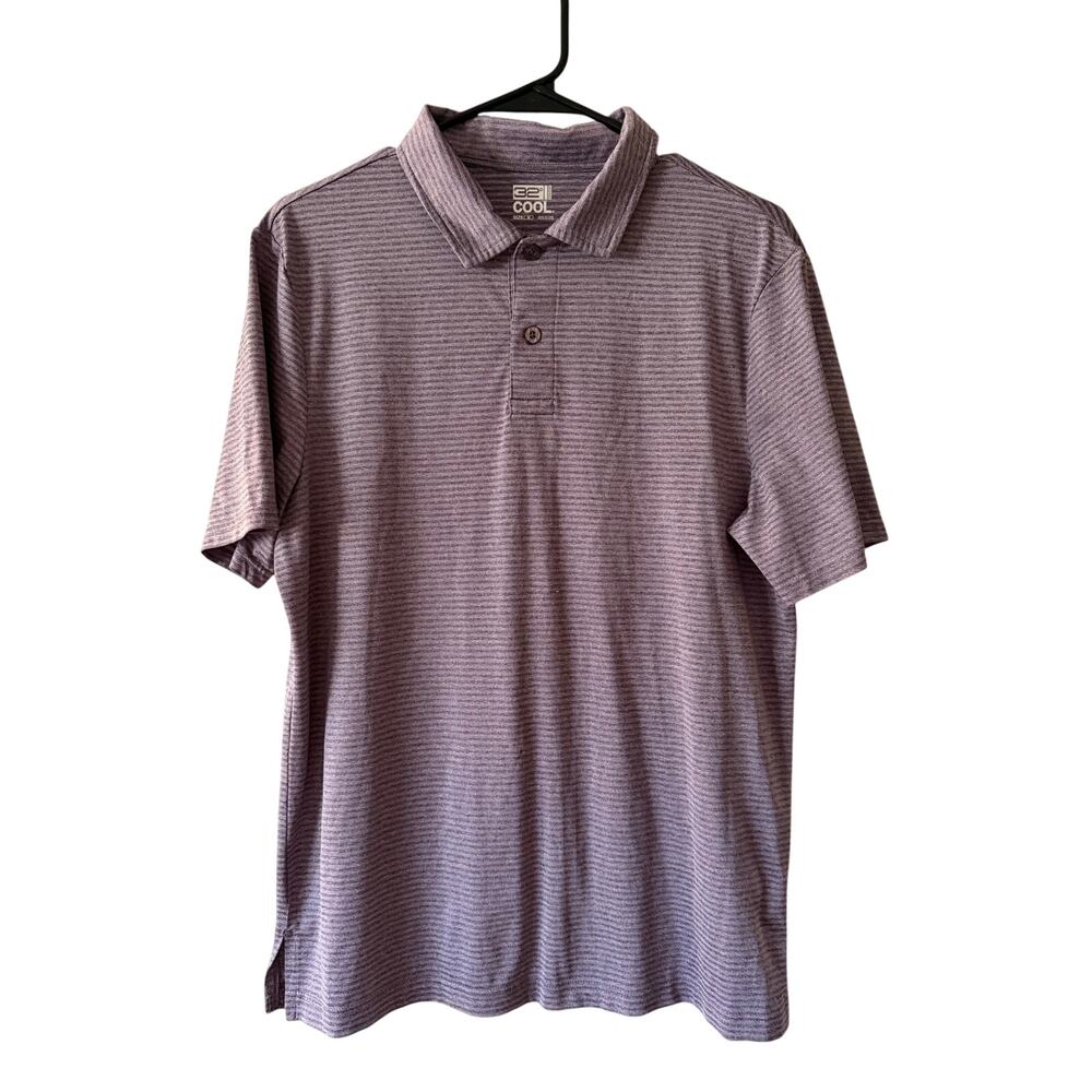 NWOT Men's 32 degrees Cool Purple Striped Polo SZ M